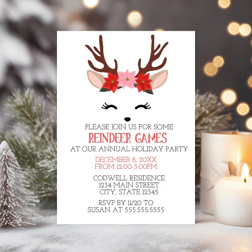 Reindeer Games Holiday Party Invitation