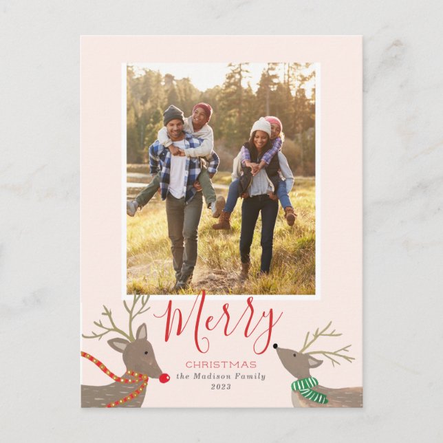 Reindeer Games Holiday Photo Card (Front)