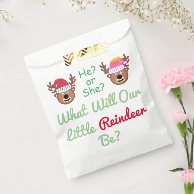 Reindeer Gender Reveal Favor Bag (Sealed)