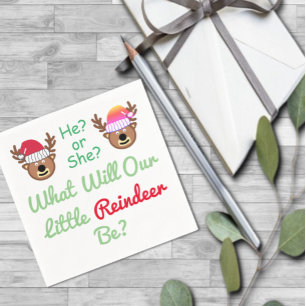 Reindeer Gender Reveal Napkins