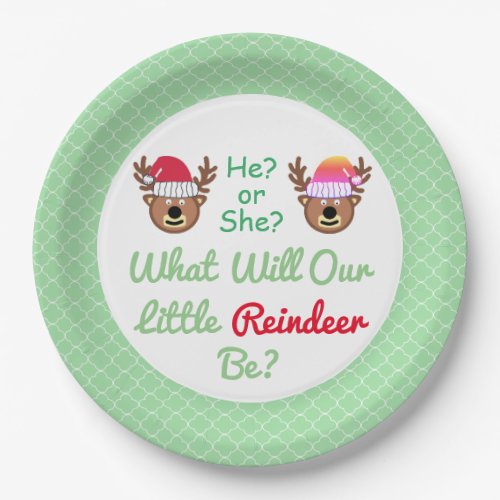 Reindeer Gender Reveal Paper Plates