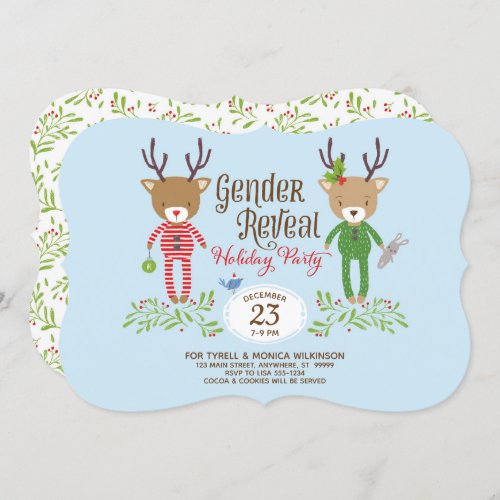 Reindeer Gender Reveal Party Invitation