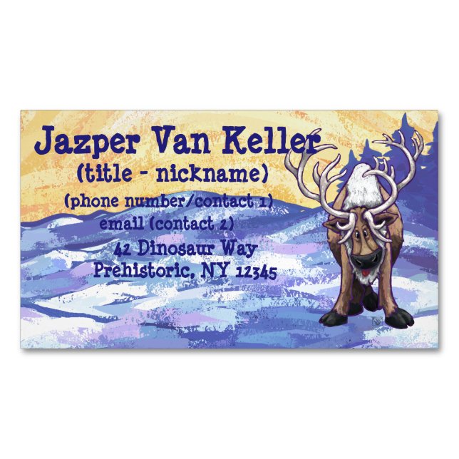 Reindeer Gifts & Accessories Business Card Magnet (Front)