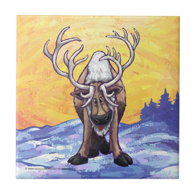Reindeer Gifts & Accessories Ceramic Tile (Front)