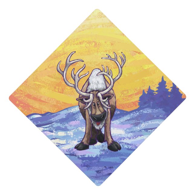Reindeer Gifts & Accessories Graduation Cap Topper (Front)