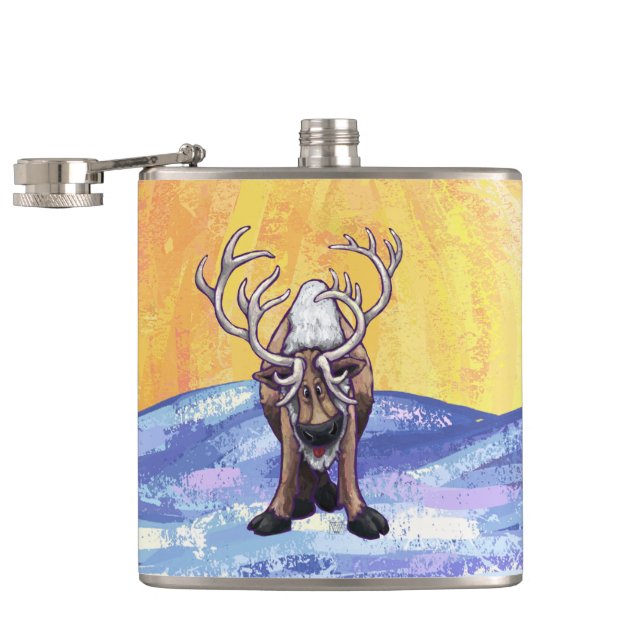 Reindeer Gifts & Accessories Hip Flask (Opened)