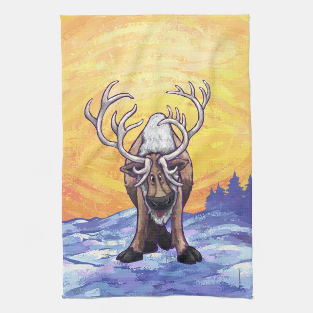 Reindeer Gifts & Accessories Kitchen Towel (Vertical)