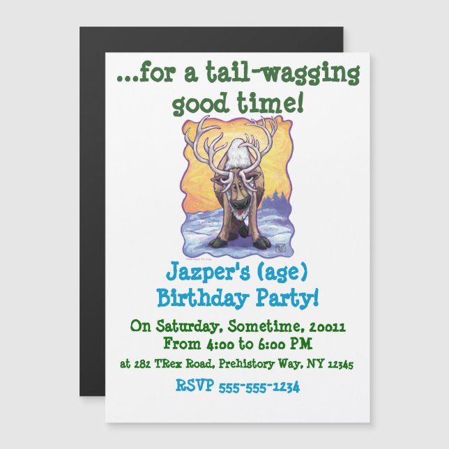 Reindeer Gifts & Accessories Magnetic Invitation (Front/Back)
