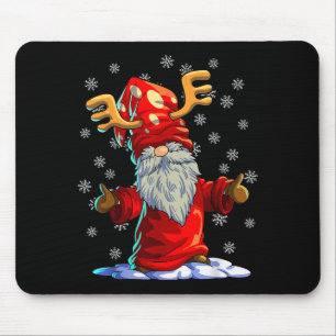 Reindeer Gnome Shirt Men Women Buffalo Plaid Red C Mouse Pad