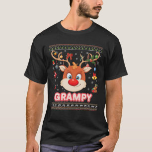 Reindeer Grampy Face Merry Christmas Santa Elf Swe T-Shirt