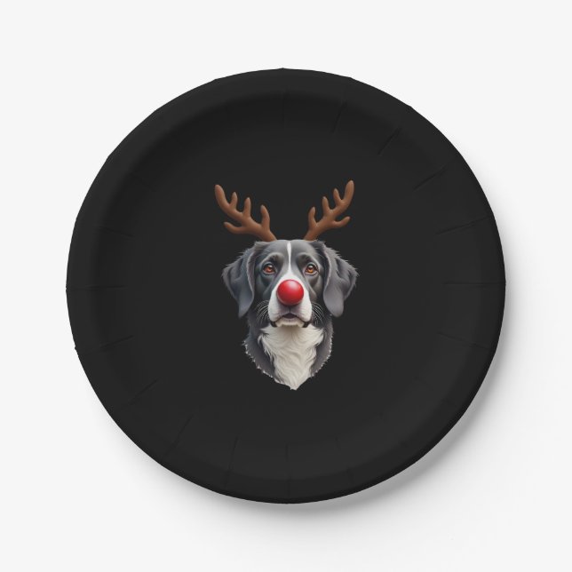 Reindeer Great Dane Christmas Great Dane Dog Mom D Paper Plates (Front)
