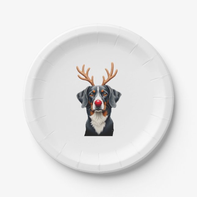 Reindeer Great Dane Christmas Great Dane Dog Mom D Paper Plates (Front)