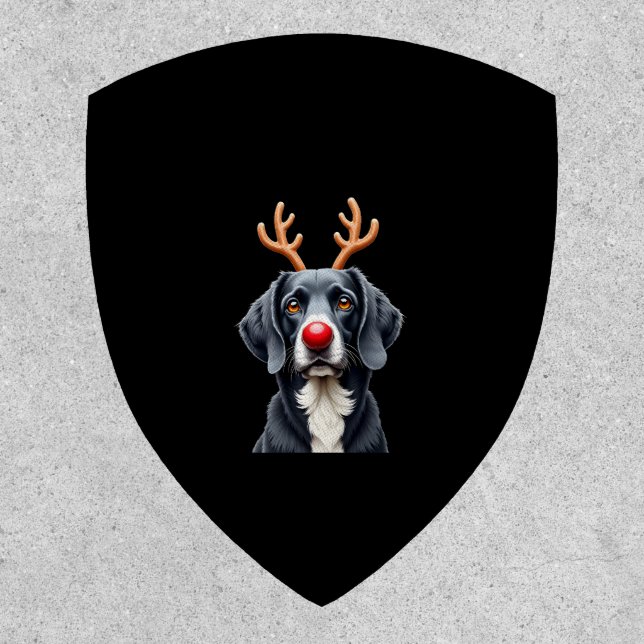 Reindeer Great Dane Christmas Great Dane Dog Mom D Patch (Front)