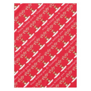Reindeer Happy Holidays personalized family name Tablecloth
