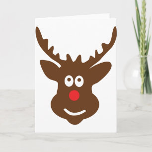 reindeer head antler holiday card