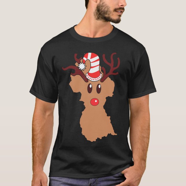 Reindeer Head Guyana Reindeer Antlers Antlers T-Shirt (Front)
