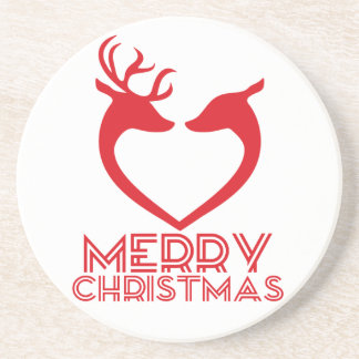 Reindeer Heart Sandstone Coaster