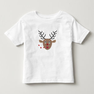 Reindeer Hearts Kisses Festive Christmas Cute Toddler T-shirt