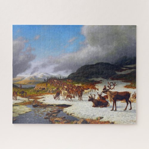 Reindeer Herd in the Mountains North of Rros  Jigsaw Puzzle