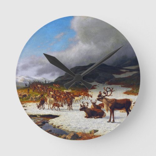Reindeer Herd in the Mountains North of Rros Round Clock