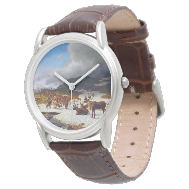 Christmas reindeer watch. Green and brown adjustable band Working watch |  eBay