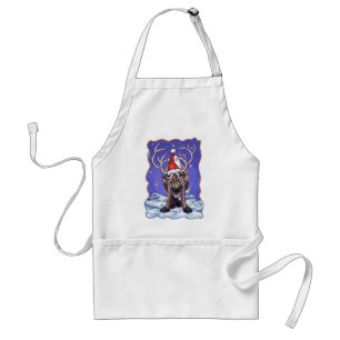 Reindeer Holiday Adult Apron