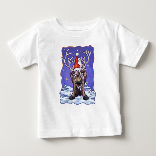 Reindeer Holiday Baby T-Shirt (Front)