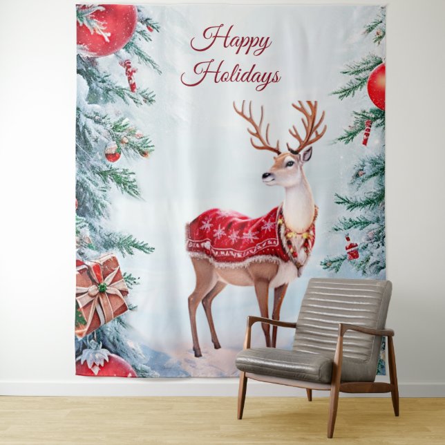 Reindeer Holiday Backdrop (In Situ)