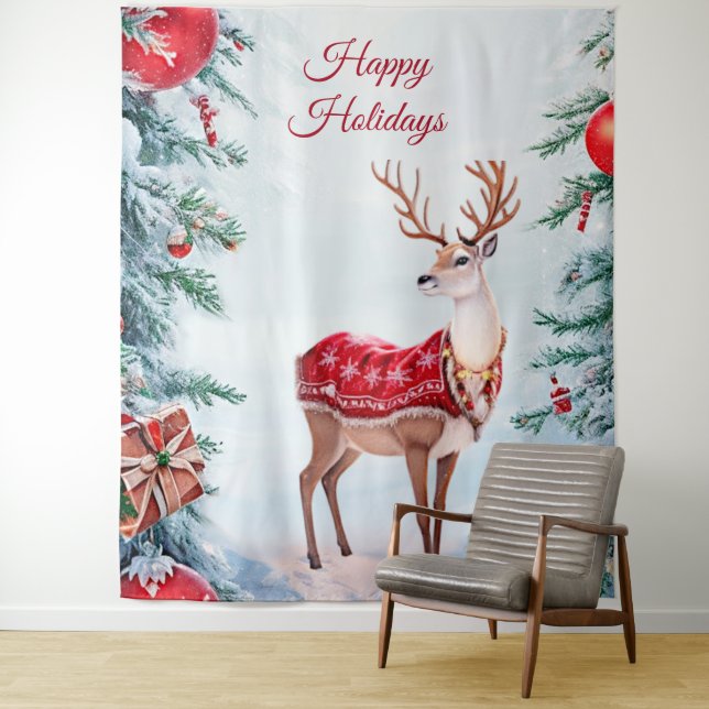Reindeer Holiday Backdrop (In Situ)