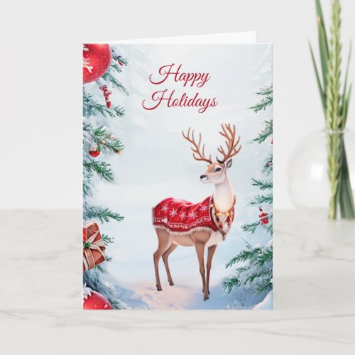 Reindeer Holiday Christmas Card