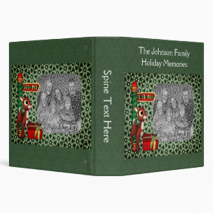 Reindeer Holiday Christmas Peronalized 3 Ring Binder