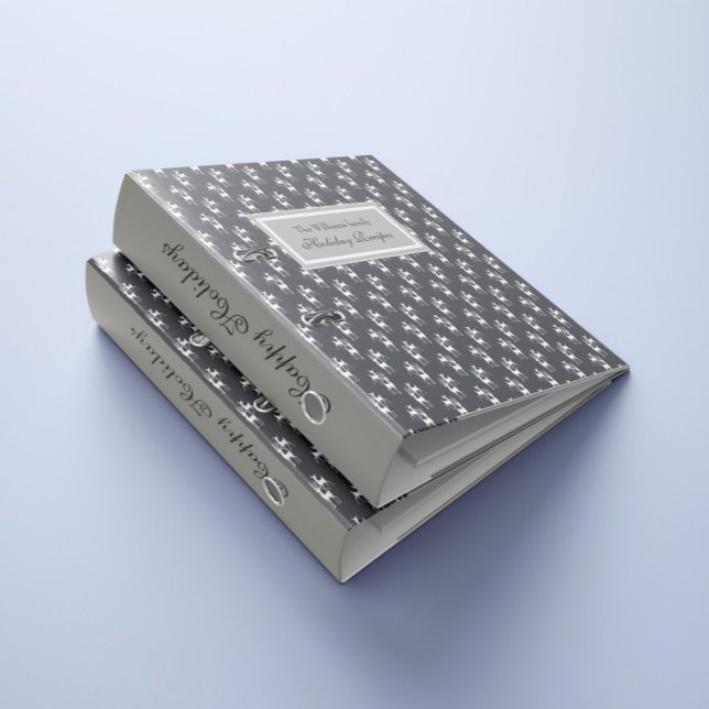 Reindeer Holiday Monogram Grey Recipe Binder (Creator Uploaded)