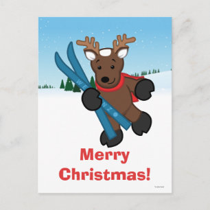 Reindeer Holiday Postcard