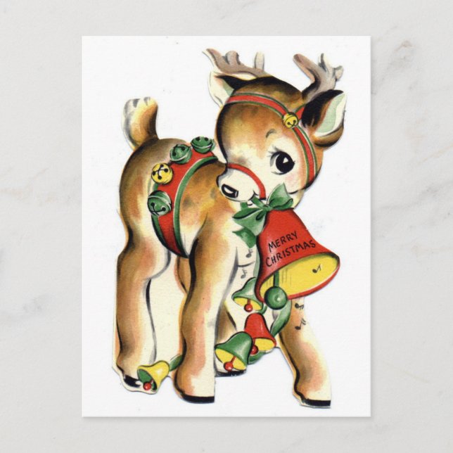 Reindeer Holiday Postcard (Front)
