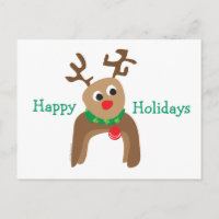 Reindeer Holiday Postcard