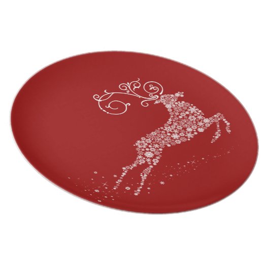 Reindeer Holiday Tableware Melamine Plate (Right Side)