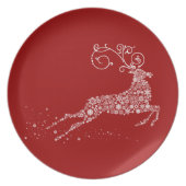 Reindeer Holiday Tableware Melamine Plate (Front)