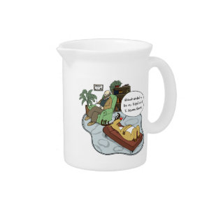 Reindeer Holiday Therapy - Funny Christmas Cartoon Drink Pitcher