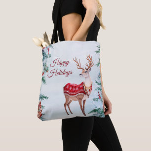 Reindeer Holiday Tote Bag
