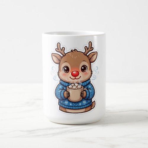 Reindeer Hot Cocoa Christmas Coffee Mug