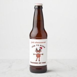 Reindeer: How to Avoid Touching Face Beer Bottle Label
