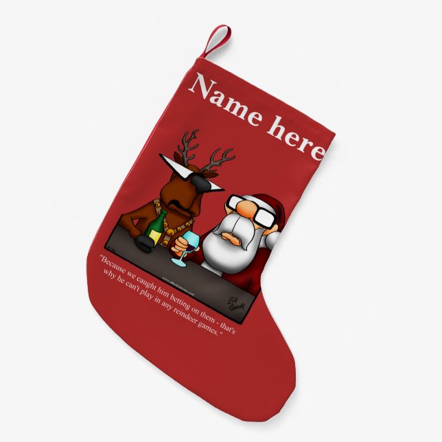 Reindeer Humor Funny X-mas Stocking (Front (Hanging))