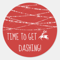 Reindeer Icon Get Dashing Christmas | Any Color Classic Round Sticker
