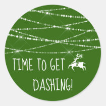 Reindeer Icon Get Dashing Christmas | Any Color Classic Round Sticker