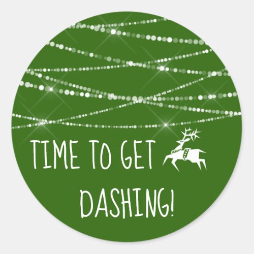 Reindeer Icon Get Dashing Christmas  Any Color Classic Round Sticker