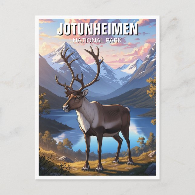Reindeer in Jotunheimen National Park Norway Postcard (Front)