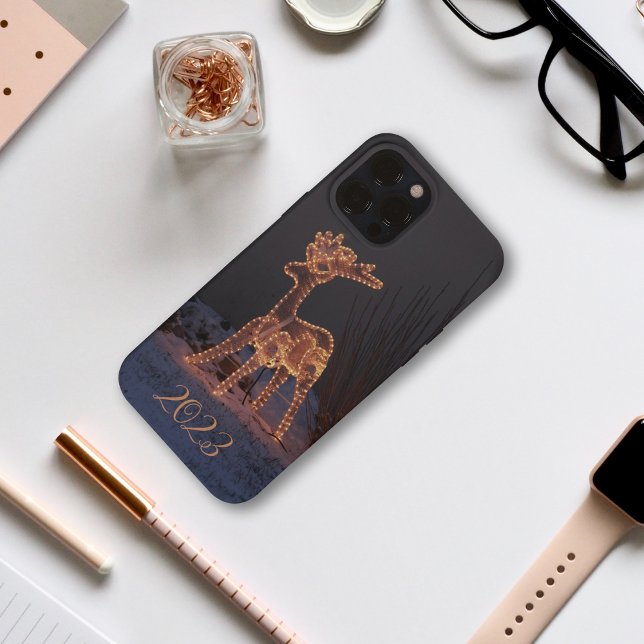  Reindeer in lights Christmas iphone case (Creator Uploaded)