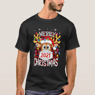 Reindeer In Mask Matching Family Pajama Merry Chri T-Shirt