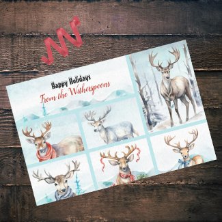 Reindeer in Scarves Personalized Christmas Winter