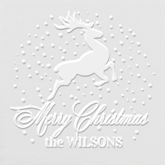 Reindeer In Snow Merry Christmas ID953 Embosser (Design)